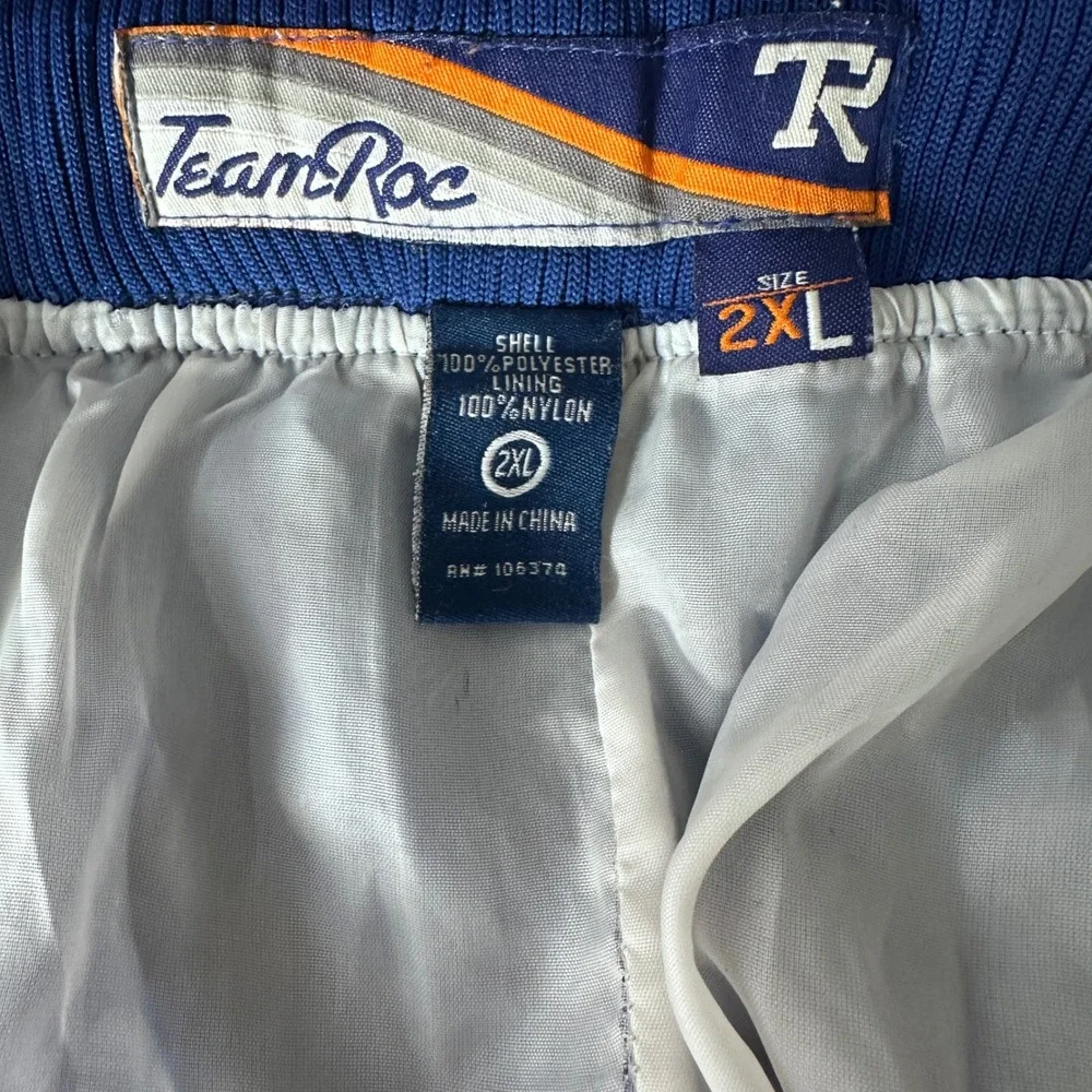 Vintage Y2K Team Roc NY Knicks Track Pants Mens 2XL Collab 2004 Rare Blue Snaps